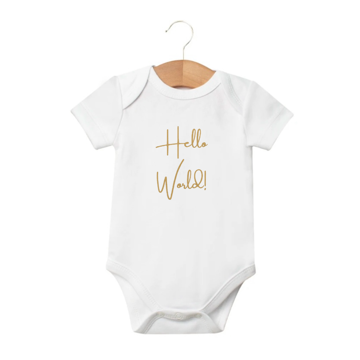 Hello world embroidered babygrow