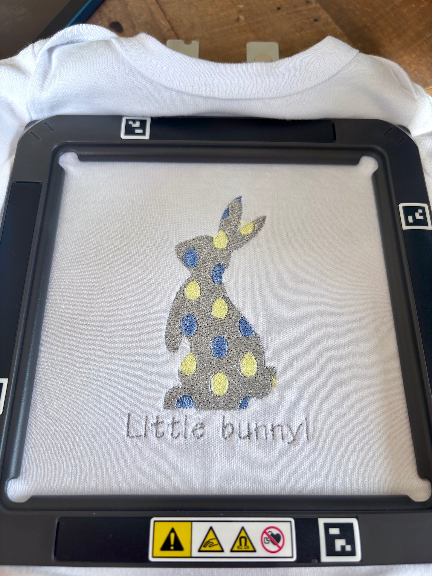 Embroidered Easter bunny baby grow