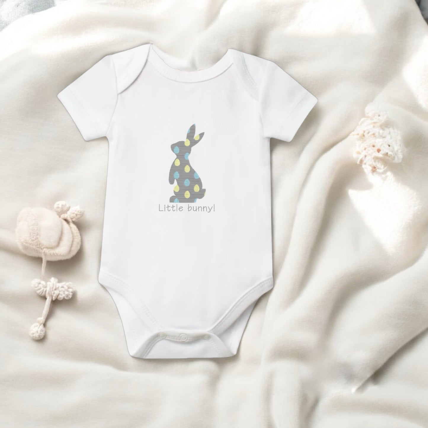 Embroidered Easter bunny baby grow