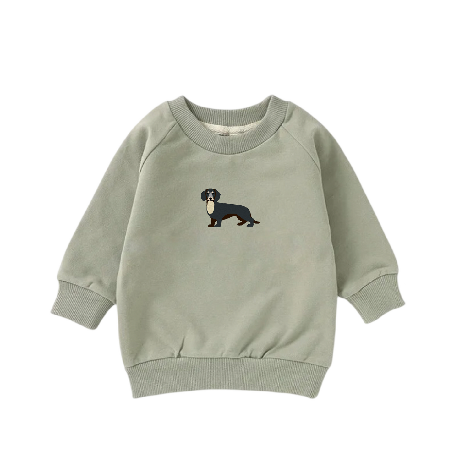 Embroidered dachshund custom baby jumper