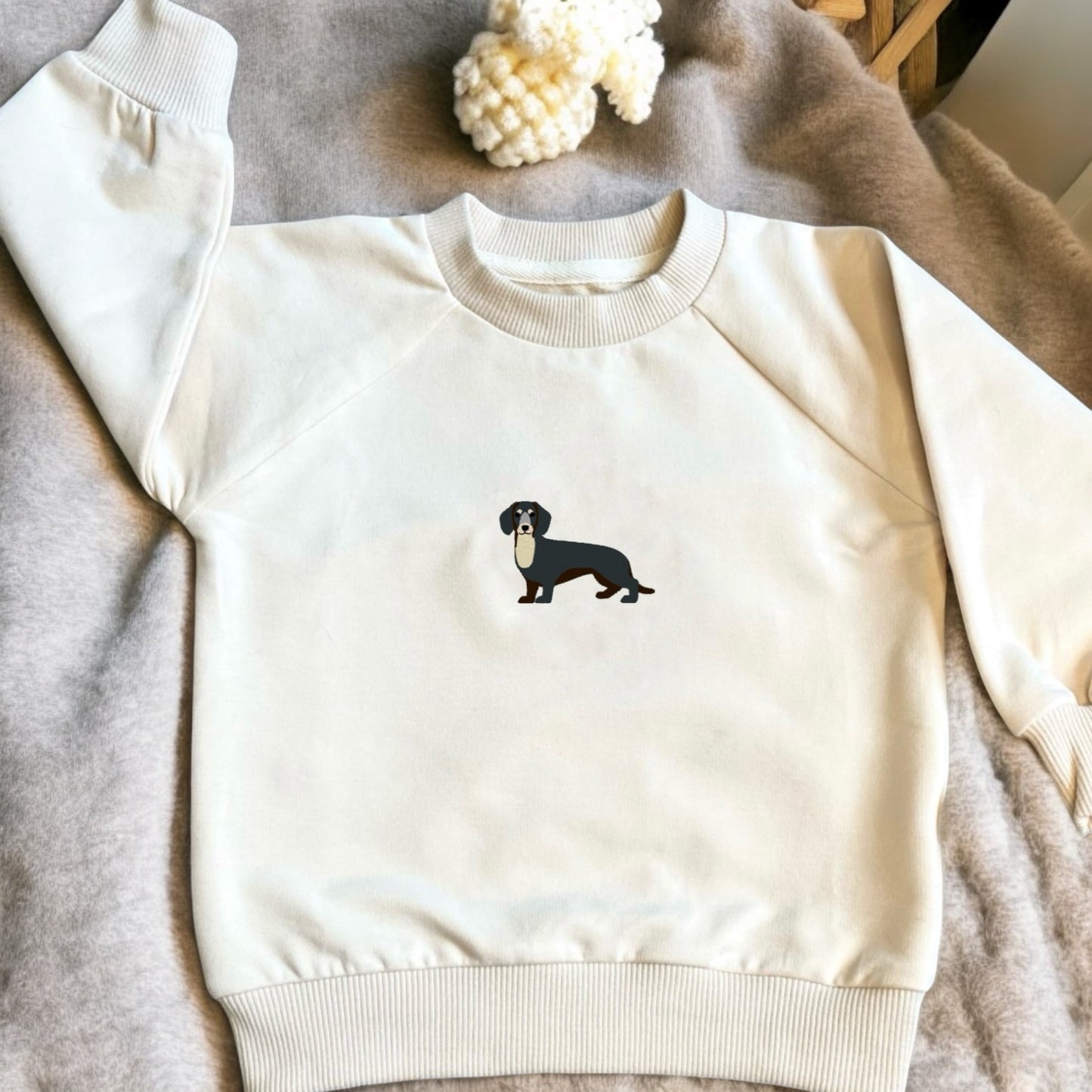 Embroidered dachshund custom baby jumper