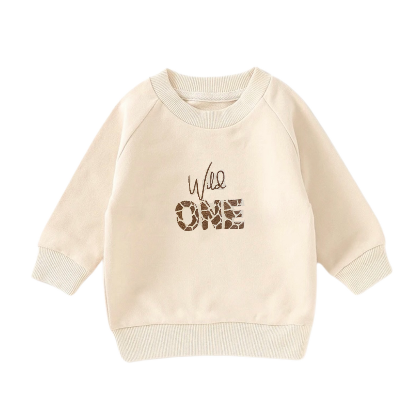 Custom first birthday wild one jumper embroidered design