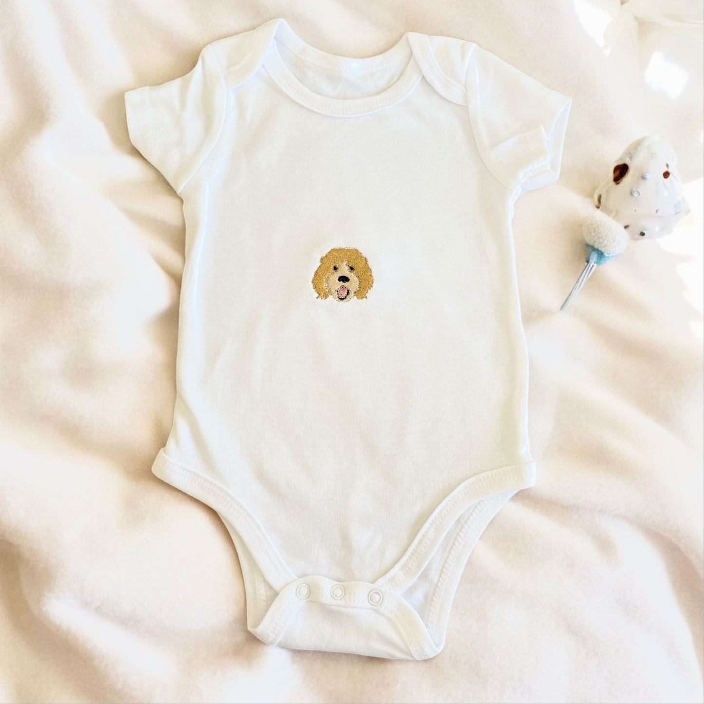 Cockapoo embroidered custom baby grow