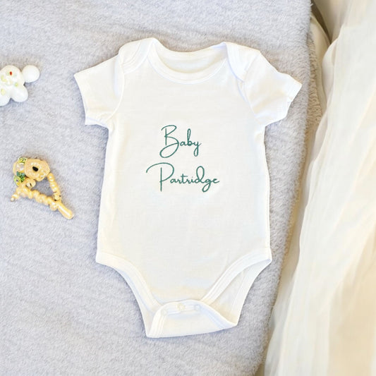 Personalised embroidered babygrow